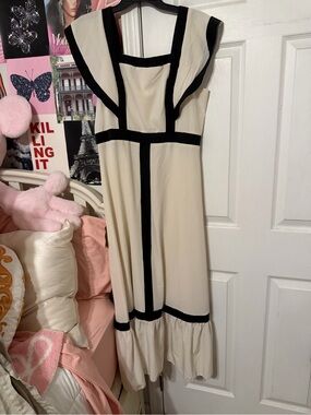 Cream color and black Dress
